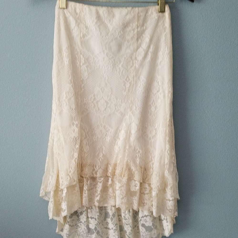 Cream lace skirt